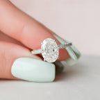 3.0 CT Oval Moissanite Pave Setting Engagement Ring