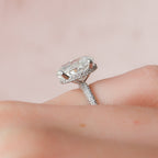 3.0 CT Oval Moissanite Pave Setting Engagement Ring