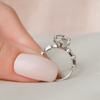 2.50 CT Round Moissanite Dainty Style Engagement Ring