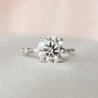 2.50 CT Round Moissanite Dainty Style Engagement Ring