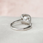 4.0 CT Cushion Moissanite Halo Triple Pave Setting Engagement Ring