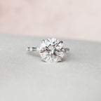4.0 CT Round Moissanite Dainty Style Engagement Ring