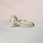 5.0 CT Oval Moissanite Pave Setting Engagement Ring