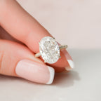 5.0 CT Oval Moissanite Pave Setting Engagement Ring