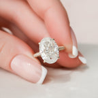 5.0 CT Oval Moissanite Pave Setting Engagement Ring