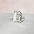 5.0 CT Radiant Moissanite Halo Setting Engagement Ring