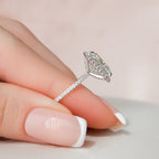 5.0 CT Radiant Moissanite Halo Setting Engagement Ring