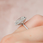 5.0 CT Radiant Moissanite Halo Setting Engagement Ring