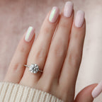 2.50 CT Round Moissanite Hidden Halo Twisted Engagement Ring