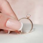 1.0 CT Oval Cut Moissanite Pave Style Engagement Ring