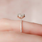 1.0 CT Oval Cut Moissanite Pave Style Engagement Ring