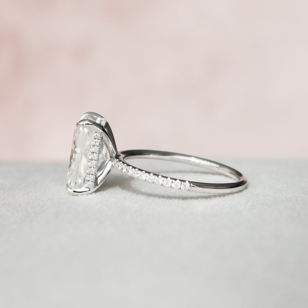 4.50 СT Radiant Moissanite Pave Setting Engagement Ring
