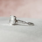 2.50 CT Elongated Cushion Moissanite milgrain Setting Engagement Ring