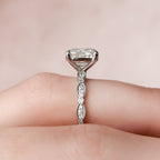 2.50 CT Elongated Cushion Moissanite milgrain Setting Engagement Ring