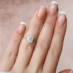 2.50 CT Elongated Cushion Moissanite milgrain Setting Engagement Ring