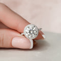 3.50 CT Round Moissanite Halo Setting Engagement Ring