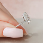 3.0 CT Pear Moissanite Pave Setting Engagement Ring