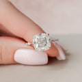 5.0 CT Cushion Moissanite Dainty Style Engagement Ring