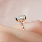 4.50 CT Elongated Cushion Moissanite Hidden Halo Engagement Ring