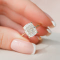 4.50 CT Elongated Cushion Moissanite Hidden Halo Engagement Ring