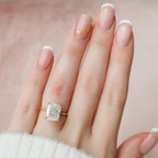 4.50 CT Elongated Cushion Moissanite Hidden Halo Engagement Ring