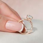 4.0 CT Oval Cut Moissanite Nature Inspired Engagement Ring