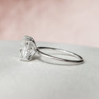 6.0 CT Elongated Cushion Moissanite Hidden Halo Engagement Ring