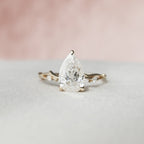 2.0 CT Pear Moissanite Nature Inspired Twig Style Engagement Ring