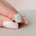2.0 CT Radiant Cut Moissanite Halo Engagement Ring