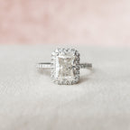 2.0 CT Radiant Cut Moissanite Halo Engagement Ring