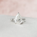 3.50 CT Pear Moissanite Hidden Halo Style Engagement Ring