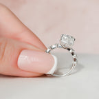 3.50 CT Pear Moissanite Hidden Halo Style Engagement Ring
