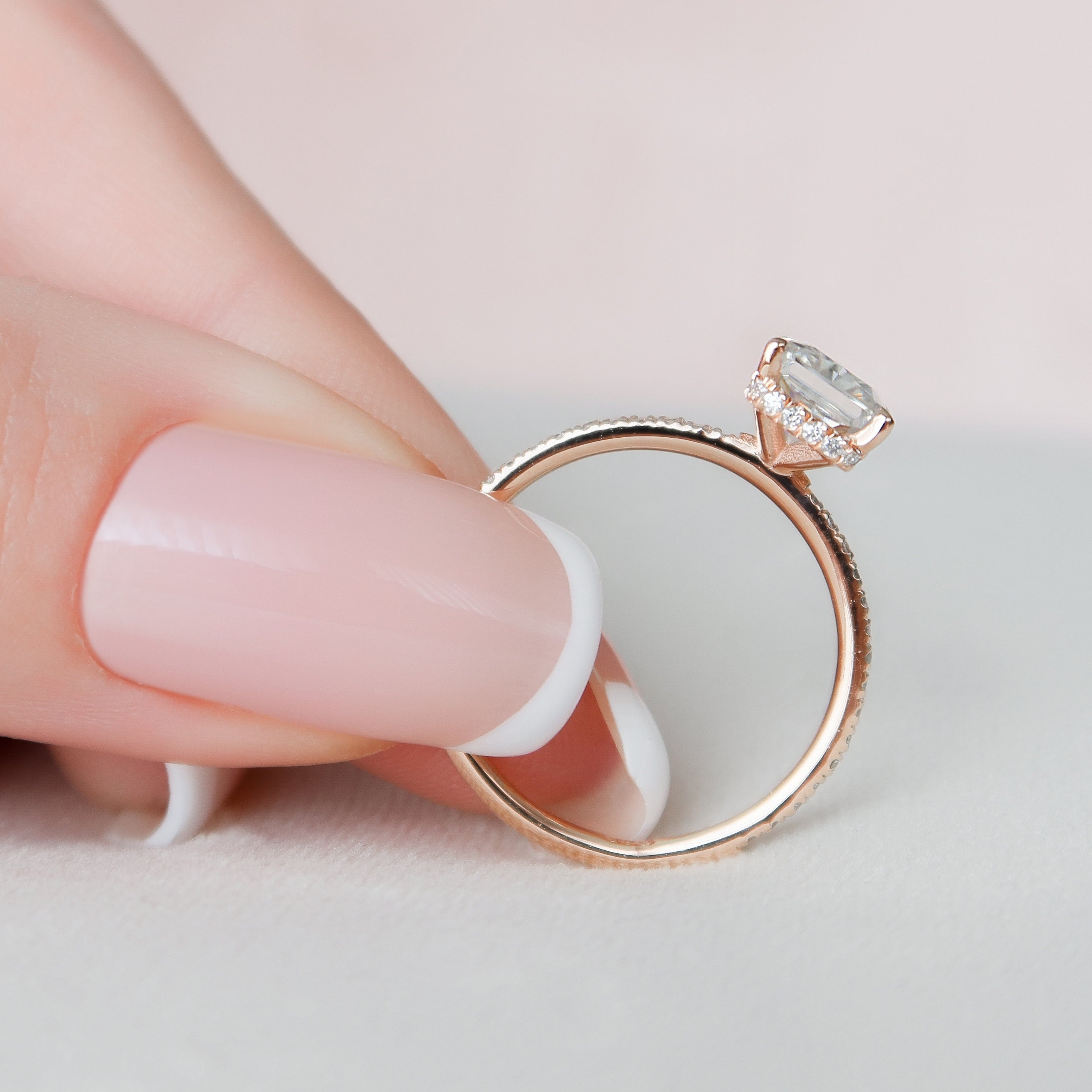 2.0 CT Radiant Moissanite Pave Engagement Ring