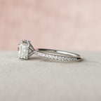2.50 CT Cushion Moissanite Pave Setting Engagement Ring