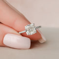 2.50 CT Cushion Moissanite Pave Setting Engagement Ring