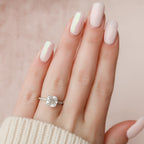2.50 CT Cushion Moissanite Pave Setting Engagement Ring