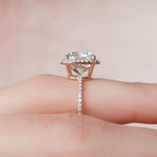 5.0 CT Cushion Moissanite Halo Pave Setting Engagement Ring