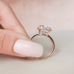 5.0 CT Cushion Moissanite Halo Pave Setting Engagement Ring