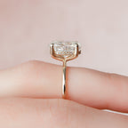 3.50 CT Oval Moissanite Hidden Halo Engagement Ring
