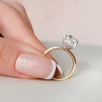 4.0 CT Elongated Cushion Moissanite Hidden Halo Setting Engagement Ring