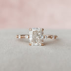 2.0 CT Elongated Cushion Moissanite Dainty Style Engagement Ring