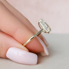 2.0CT Pear Moissanite Solitaire Engagement Ring With Hidden Halo Setting