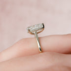 2.0CT Pear Moissanite Solitaire Engagement Ring With Hidden Halo Setting