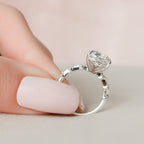 5.0 CT Elongated Cushion Moissanite Dainty Style Engagement Ring