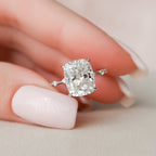 5.0 CT Elongated Cushion Moissanite Dainty Style Engagement Ring