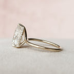 3.0 CT Pear Moissanite Hidden Halo Engagement Ring