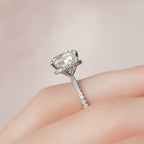 4.50 CT Cushion Moissanite Pave Engagement Ring