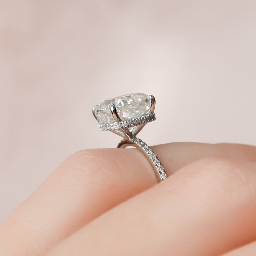 4.50 CT Cushion Moissanite Pave Engagement Ring