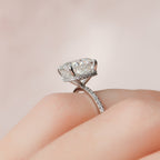4.50 CT Cushion Moissanite Pave Engagement Ring