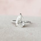 2.50 CT Pear Moissanite Pave Setting Engagement Ring